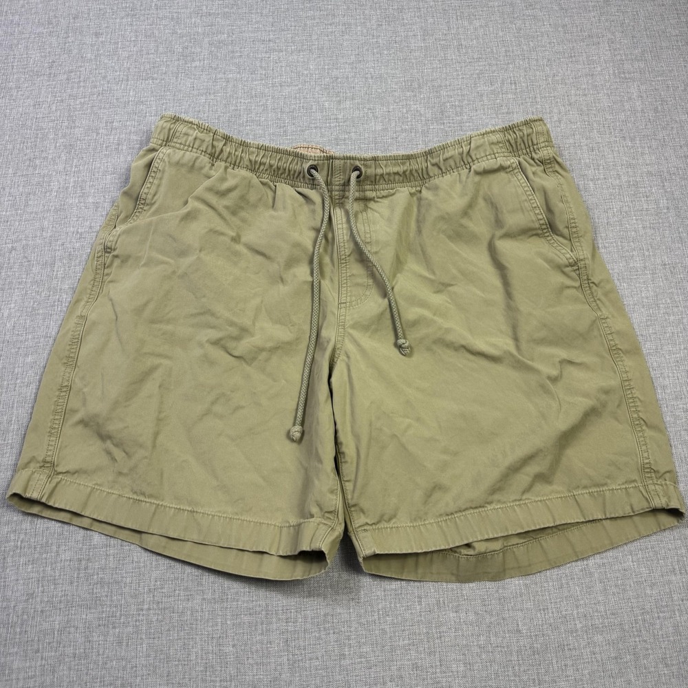 L.L. Bean Dock Shorts Mens XL Green Classic Fit Cotton Drawstring 7" Inseam